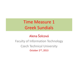 Time Measure 1 Greek Sundials
