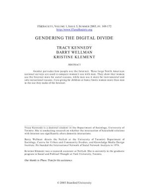 Gendering the Digital Divide