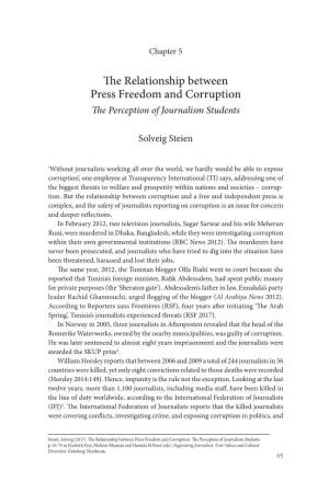 The Relationship Between Press Freedom and Corruption the Perception of Journalism Students