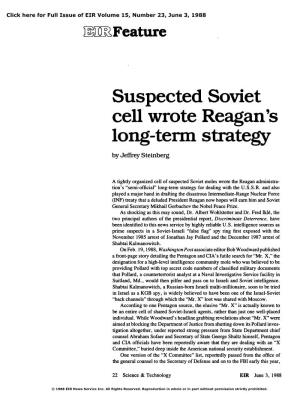 Suspected Soviet Cell Wrote Reagan's Long-Term Strategy