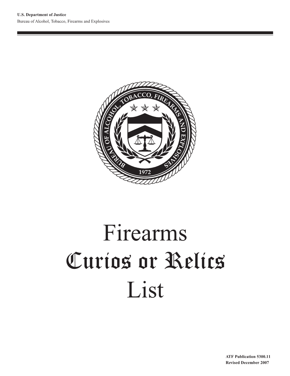 Firearms Curios Or Relics List