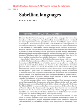 Sabellian Languages Rex E