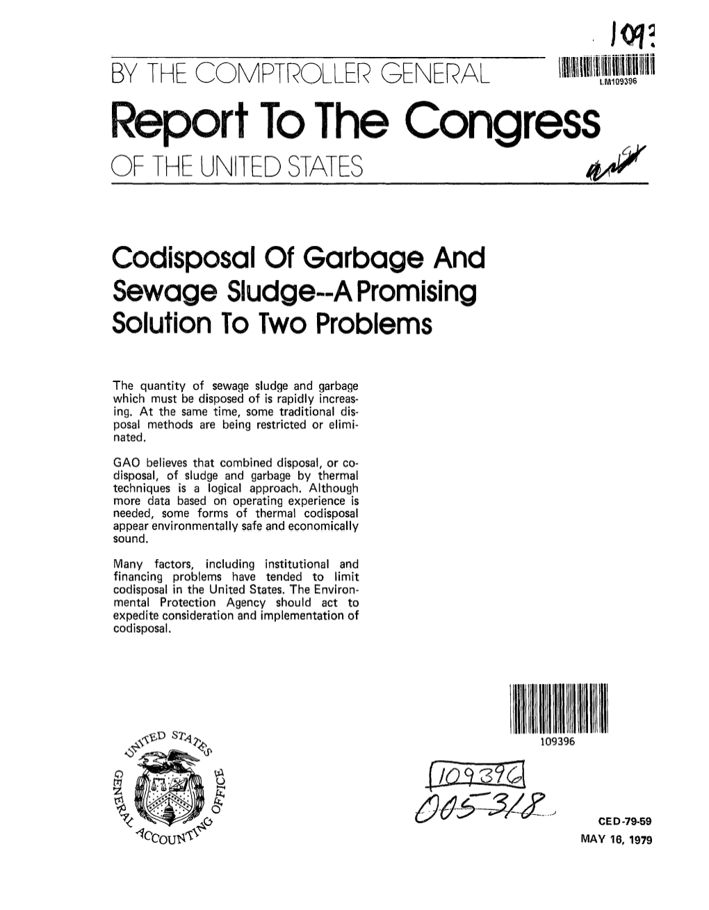 CED-79-59 Codisposal of Garbage and Sewage Sludge