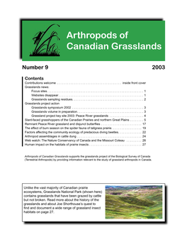 Arthropods of Canadian Grasslands