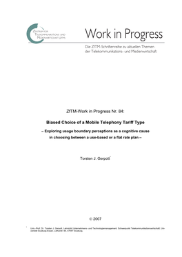 Biased Choice of a Mobile Telephony Tariff Type