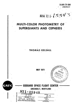 Multi-Color Photometry of Supergiants and Cepheids