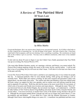 A Review of the Painted Word 38 Years Late