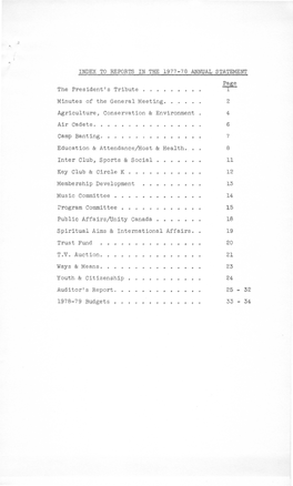 1977-78 ANNUAL STATEMENT Page the President's Tribute ...•