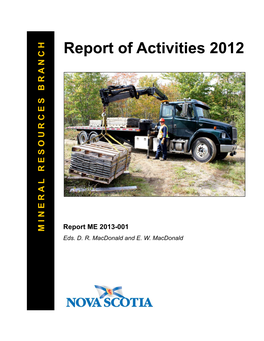 NSDNR, MRB, Report ME 2013-001
