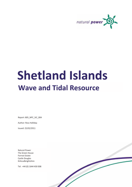 Shetland Islands Wave and Tidal Resource (2011)