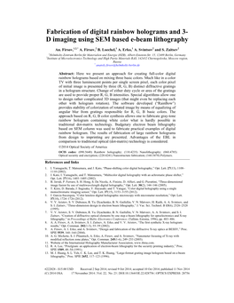 Fabrication of Rainbow Holograms Using SEM Based E-Beam Lithography