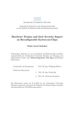 Hardware Trojans and Their Security Impact on Reconfigurable System
