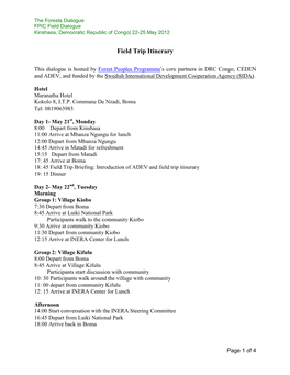 Field Trip Itinerary (English)