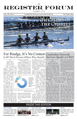 October 2016 the Head of the Charles Continued on Page 24