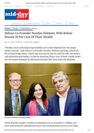 Infosys Co-Founder Nandan Nilekani, Wife Rohini Donate 50 Per Cent of Their Wealth - News