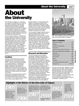 About the Firstuniversity Page 657 About the University