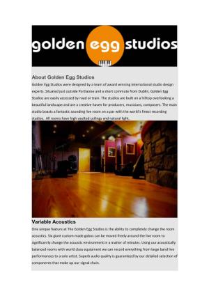 About Golden Egg Studios Variable Acoustics