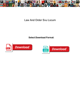 Law and Order Svu Locum