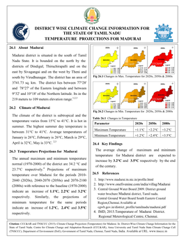 District Wise Climate Change Information for the State of Tamil Nadu Temperature Projections for Madurai