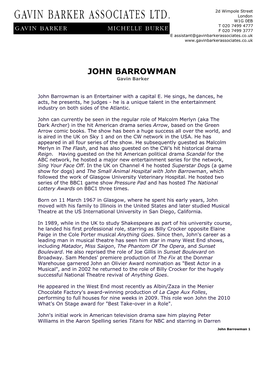 JOHN BARROWMAN Gavin Barker