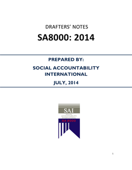 SA8000:2014 Drafters' Notes