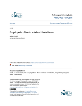 Encyclopedia of Music in Ireland: Kevin Volans