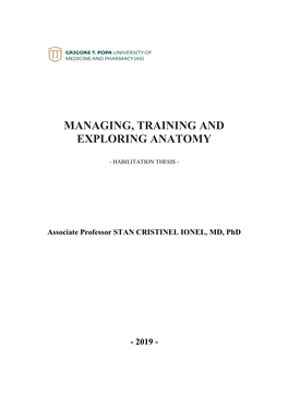 Managing, Training and Exploring Anatomy