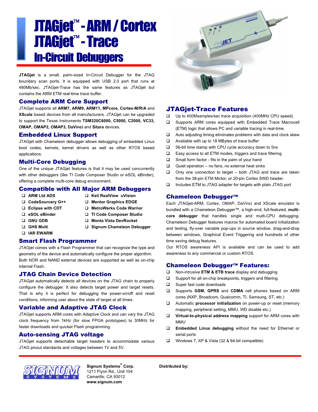 ARM / Cortex Jtagjet™ - Trace In-Circuit Debuggers