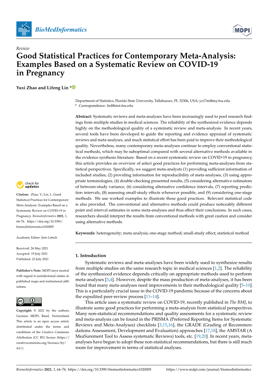 Good Statistical Practices for Contemporary Meta-Analysis: Examples Based on a Systematic Review on COVID-19 in Pregnancy