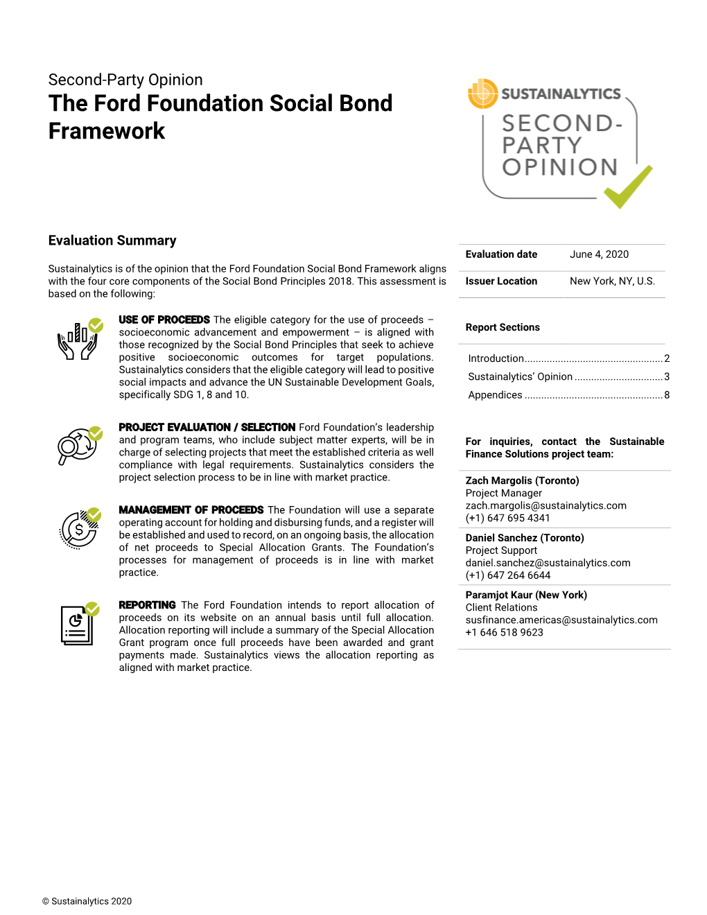 The Ford Foundation Social Bond Framework