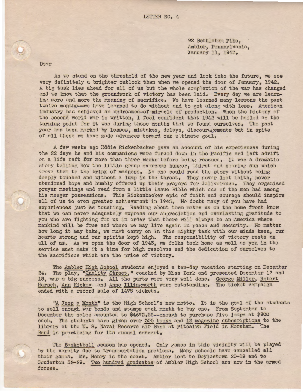 The King's Daughters Newsletters Part 2 January-June 1943