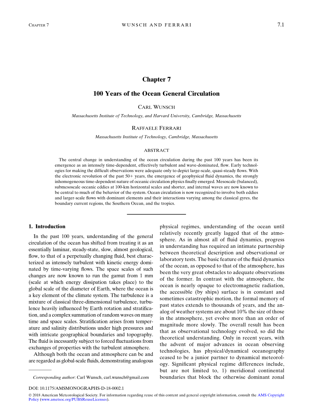 Chapter 7 100 Years of the Ocean General Circulation