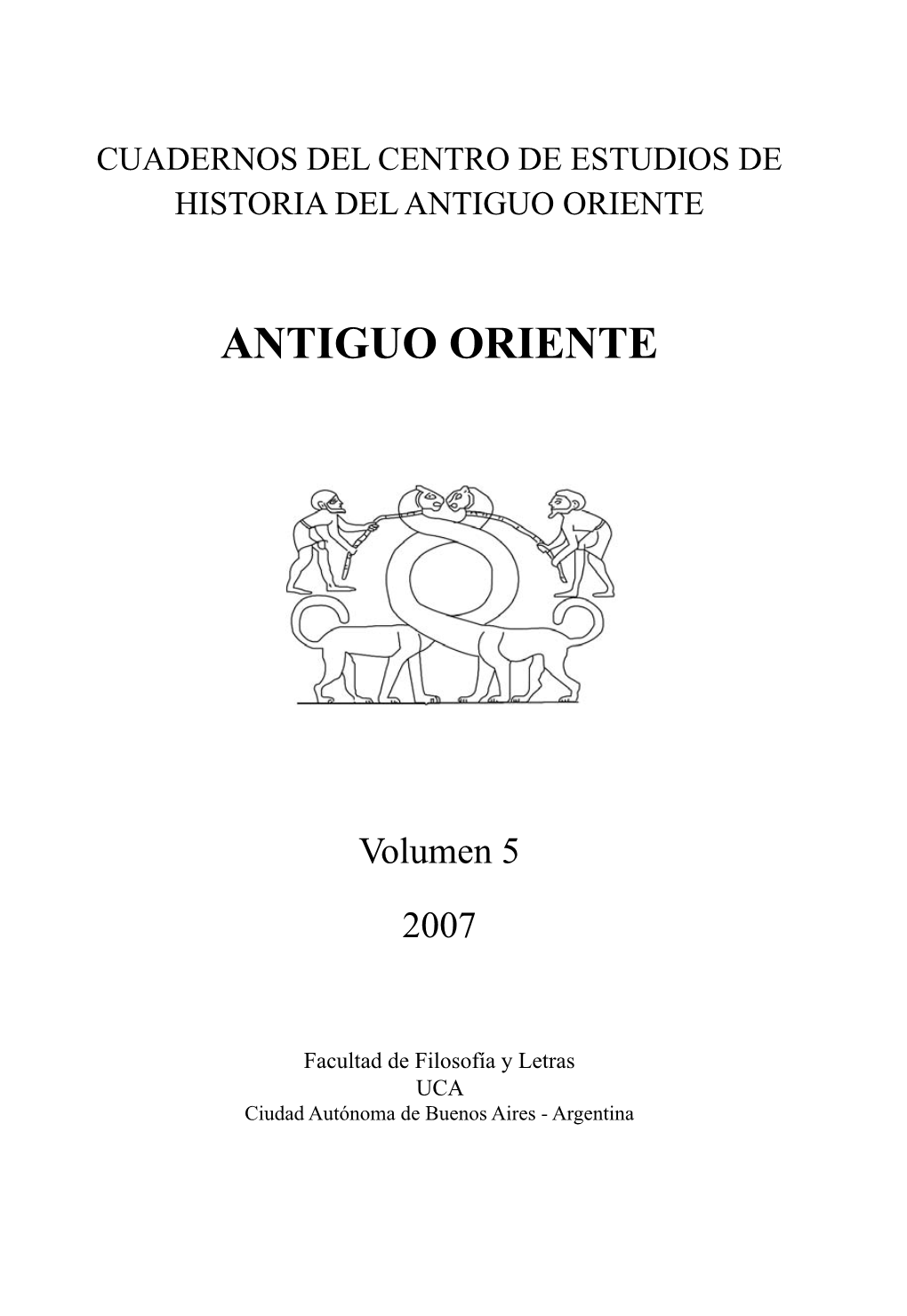 Antiguo Oriente, N° 5