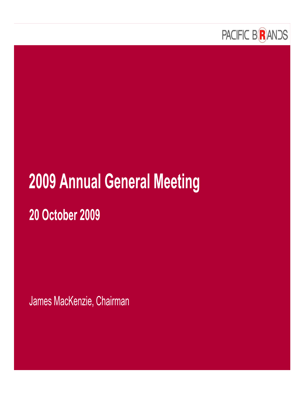 2009 AGM Presentation