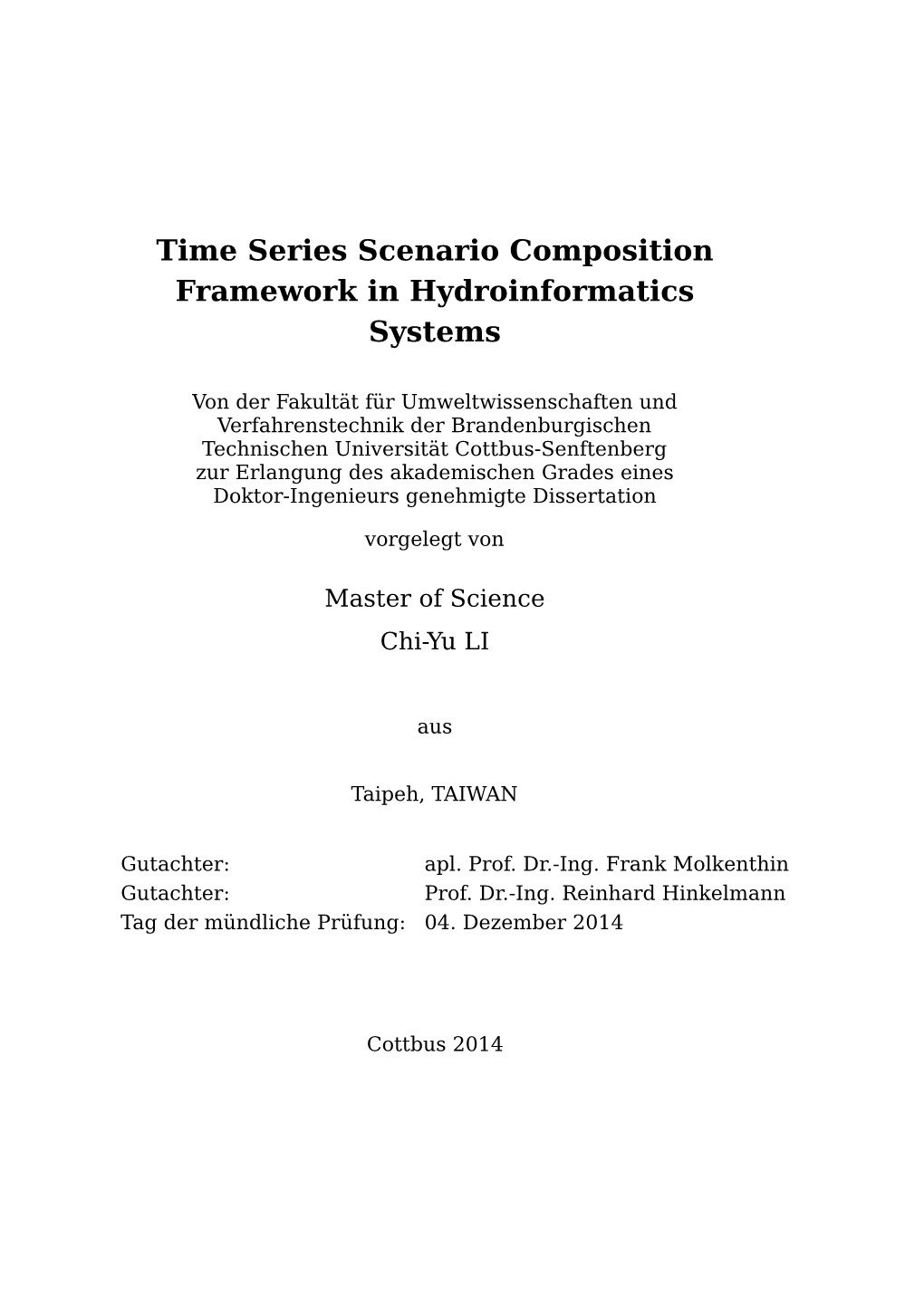 Time Series Scenario Composition Framework in Hydroinformatics Systems