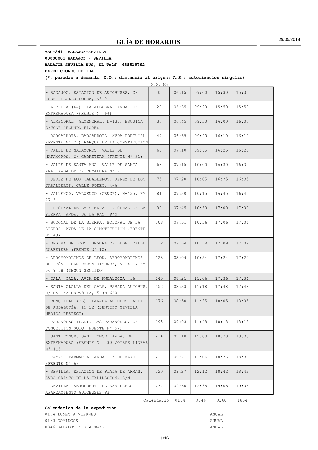 Guía De Horarios