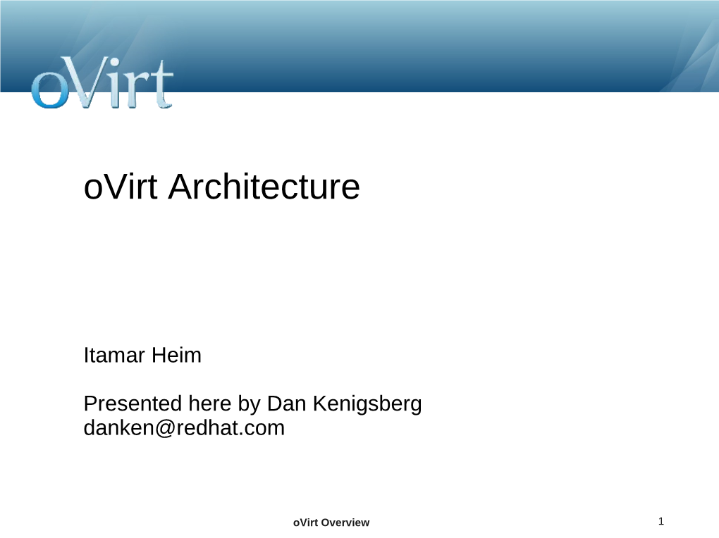 Ovirt Architecture