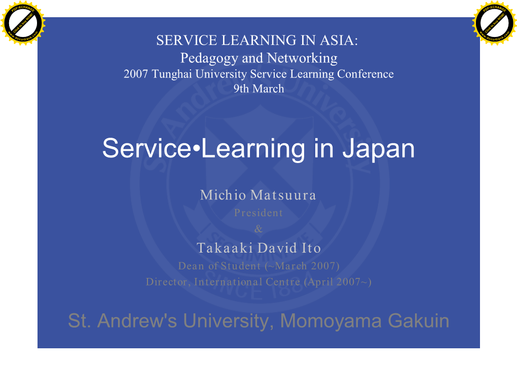 Service-Learning in Japan