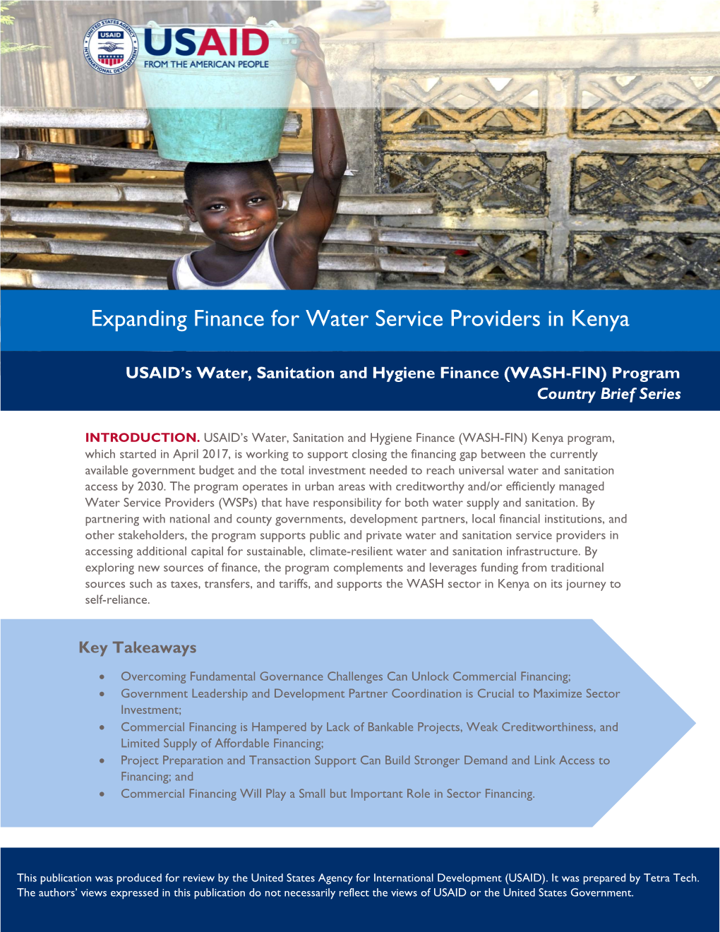 Expanding Finance for Water Service Providers in Kenya