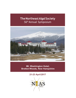The Northeast Algal Society 56Th Annual Symposium