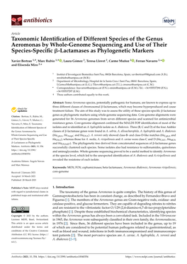 Taxonomic Identification of Different Species of the Genus Aeromonas