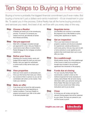 Ten Steps to Buying a Home
