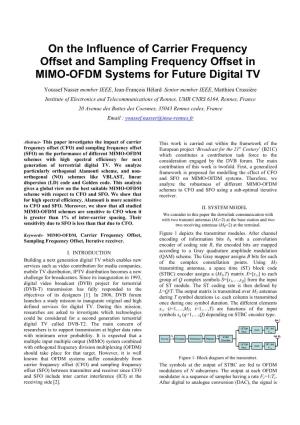 On the Influence of Carrier Frequency Offset and Sampling Frequency Offset in MIMO-OFDM Systems for Future Digital TV