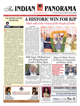 A HISTORIC WIN for BJP Modi Calls It the Victory of the People of India