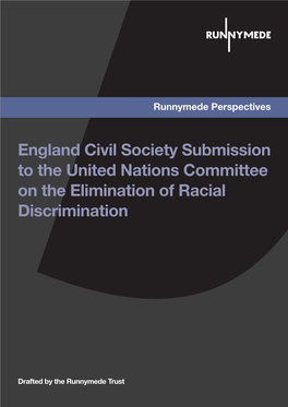 England Civil Society Submission to the United Nations Committee on the Elimination of Racial Discrimination