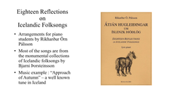 Eighteen Reflections on Icelandic Folksongs