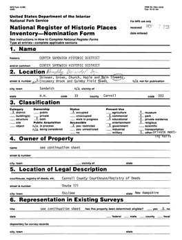 3. Classification Category Ownership Status Preisent Use X District Public X Occupied Agriculture X Museum Building(S) Private Unoccupied X Commercial X