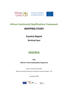 African Continental Qualifications Framework MAPPING STUDY