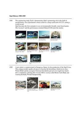 Opel History 1980-1989
