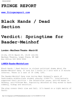 Black Hands / Dead Section Verdict